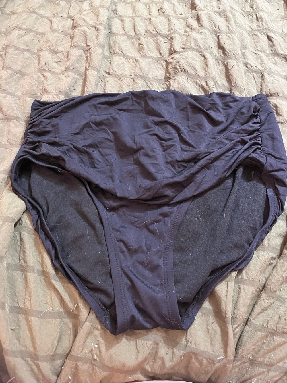 Kona Sol Small Black Shirred High Waisted Ruched Bikini Bottoms